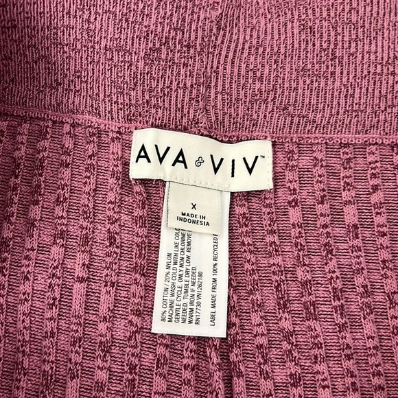 AVA & VIV Women’s Size X Short Sleeve Mock Neck And Relaxed Fit Ribbed Pant - Picture 4 of 11